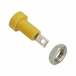 Cinch Yellow Female Banana Socket, 4 mm Connector, Solder Termination, 15A, 3500V, Tin Plating