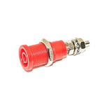 Mueller Electric Red Female Banana Socket, 4 mm Connector, Stud Termination, 35A, 1000V, Nickel Plating