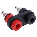 Mueller Electric Black, Red Female Banana Socket, 4 mm Connector, Solder Termination, 15A, 1000V dc, Nickel Plating