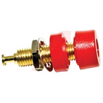 Mueller Electric Red Female Banana Socket, 4 mm Connector, Solder Termination, 15A, 2000V dc, Gold Plating