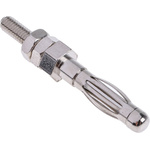 Mueller Electric Male Banana Plug, 4 mm Connector, M3 Stud Termination, 36A, 5000V, Nickel Plating