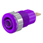 Staubli Violet Female Banana Socket, 4 mm Connector, Tab Termination, 24A, 1000V, Gold Plating