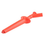Staubli Crocodile Clip 4 mm Connection, Nickel-Plated Steel Contact, 20A, Red