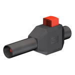 Staubli Black Male Banana Plug, 4 mm Connector, Clamp Termination, 10A, 600V, Nickel Plating