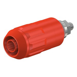 Staubli Red Female Banana Socket, 4 mm Connector, Bolt Termination, 20A, 1000V, Nickel Plating