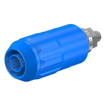 Staubli Blue Female Banana Socket, 4 mm Connector, Bolt Termination, 20A, 1000V, Nickel Plating