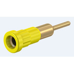 Staubli Yellow Female Banana Socket, 4 mm Connector, Press Fit Termination, 25A, 30 V, 60V dc, Gold Plating