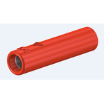 Staubli Red Female Banana Socket, 4 mm Connector, M4 Thread Termination, 32A, 600V, Nickel Plating
