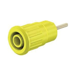 Staubli Yellow Female Banana Socket, 4 mm Connector, Press Fit Termination, 24A, 1000V, Gold Plating