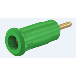 Staubli Green Female Banana Socket, 2mm Connector, Press Fit Termination, 10A, 600V, Gold Plating