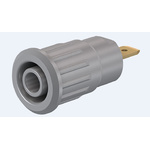 Staubli Grey Female Banana Socket, 4 mm Connector, Press Fit Termination, 24A, 1000V, Gold Plating