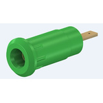 Staubli Green Female Banana Socket, 2mm Connector, Press Fit Termination, 10A, 600V, Gold Plating