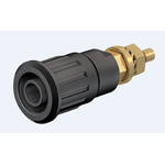 Staubli Black Female Banana Socket, 4 mm Connector, Press Fit Termination, 24A, 1000V, Gold Plating