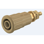 Staubli Brown Female Banana Socket, 4 mm Connector, Press Fit Termination, 24A, 1000V, Gold Plating