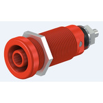 Staubli Red Female Banana Socket, 4 mm Connector, Screw Termination, 20A, 1000V, Nickel Plating