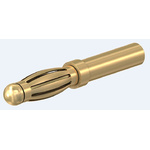 Staubli Male Banana Plug, 25A, Gold, Zinc Plating