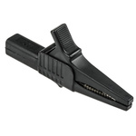 Staubli Crocodile Clip 4 mm Connection, Brass Contact, 32A, Black