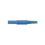 Schutzinger Blue Male Banana Plug, 4 mm Connector, Screw Termination, 32A, 1000V, Nickel Plating