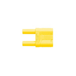 Schutzinger Yellow Male Banana Plug, 4 mm Connector, Nickel Plating