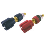 RS PRO 30A, Black, Red Binding Post and Gold Plated - 7.2mm Hole Diameter