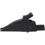 Staubli Crocodile Clip 4 mm Connection, Brass Contact, 32A, Black