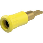 Staubli Yellow Socket Test Socket, Tab Termination, 25A, 30V ac, Gold Plating
