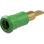 Staubli Green Socket Test Socket, Tab Termination, 25A, 30V ac, Gold Plating