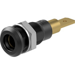 Staubli Black Socket Test Socket, Tab Termination, 25A, 30V ac, Gold Plating