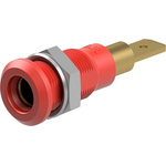 Staubli Red Socket Test Socket, Tab Termination, 25A, 30V ac, Gold Plating