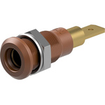 Staubli Brown Socket Test Socket, Tab Termination, 25A, 30V ac, Gold Plating