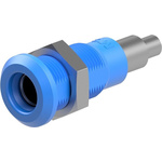 Staubli Blue Socket Test Socket, Solder Termination, 25A, 30V ac, Nickel Plating