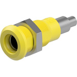 Staubli Yellow Socket Test Socket, Solder Termination, 25A, 30V ac, Nickel Plating