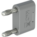 Staubli Grey Plug 4 mm Test Plug & Socket, 32A, 30V ac, Nickel Plating