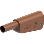 Staubli Brown Plug Test Plug, Solder Termination, 32A, 1kV, Gold Plating