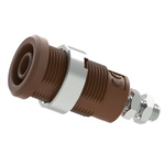 Electro PJP Brown Female Banana Socket, Plug In Termination, 25A, 600 → 1000V