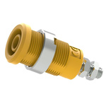 Electro PJP Yellow Female Banana Socket, Plug In Termination, 25A, 600 → 1000V
