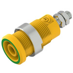 Electro PJP Green, Yellow Female Banana Socket, Plug In Termination, 25A, 600 → 1000V