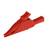 Staubli Crocodile Clip 4 mm Connection, Brass Contact, 19A, Red