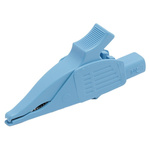 Staubli Crocodile Clip 4 mm Connection, Brass Contact, 32A, Blue