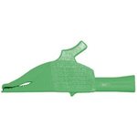 Staubli Crocodile Clip 4 mm Connection, Brass Contact, 32A, Green