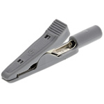 Hirschmann Test & Measurement Crocodile Clip 2 mm Connection, Brass, Bronze Contact, 8A, Grey