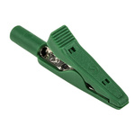 Hirschmann Test & Measurement Crocodile Clip 2 mm Connection, Brass, Bronze Contact, 8A, Green