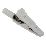 Hirschmann Test & Measurement Crocodile Clip 2 mm Connection, Brass, Bronze Contact, 8A, White
