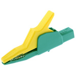 Hirschmann Test & Measurement Crocodile Clip 4 mm Connection, Brass Contact, 32A, Green, Yellow