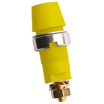 Schutzinger Yellow Female Banana Socket, 4 mm Connector, 32A, 1000V, Gold Plating