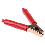 Mueller Electric Crocodile Clip, Copper-Plated Steel Contact, 200A, Red