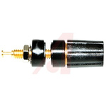 Mueller Electric 15A, Black Binding Post With Brass Contacts and Gold Plated - 9.53mm Hole Diameter