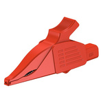Staubli Crocodile Clip 4 mm Connection, 19A, Red
