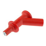 Staubli Red, Male to Female Test Connector Adapter and Nickel Plated - Socket Size: 4mm