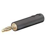 Staubli Black, Male to Female Test Connector Adapter With Brass contacts and Gold Plated - Socket Size: 4mm